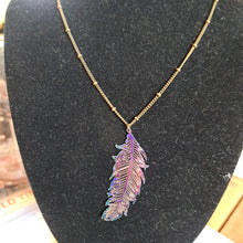Load image into Gallery viewer, Iridescent Feather Necklace
