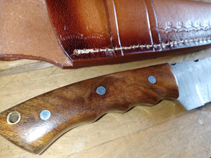 Damascus Knife, Rosewood Grip