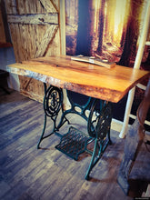 Load image into Gallery viewer, Singer Sewing Machine Table With Live Edge Top